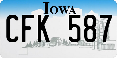 IA license plate CFK587