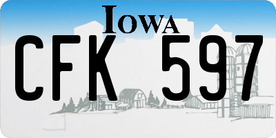 IA license plate CFK597