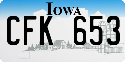 IA license plate CFK653