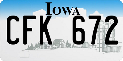 IA license plate CFK672