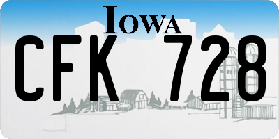 IA license plate CFK728