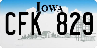 IA license plate CFK829