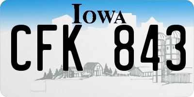IA license plate CFK843
