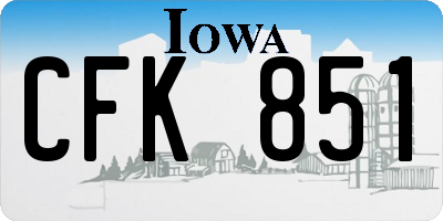 IA license plate CFK851