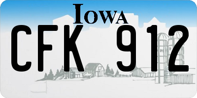 IA license plate CFK912