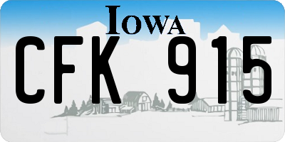 IA license plate CFK915