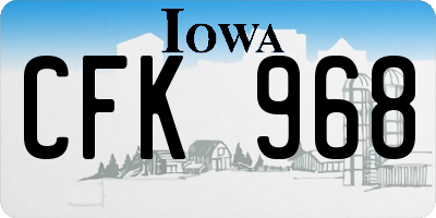 IA license plate CFK968