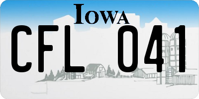 IA license plate CFL041