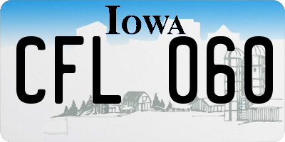 IA license plate CFL060