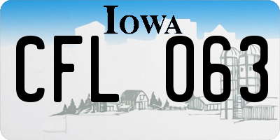 IA license plate CFL063