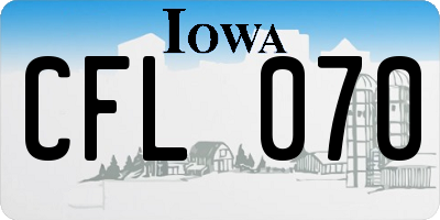 IA license plate CFL070
