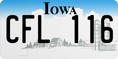 IA license plate CFL116