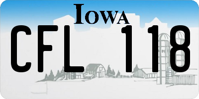 IA license plate CFL118