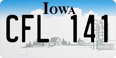 IA license plate CFL141