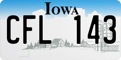 IA license plate CFL143