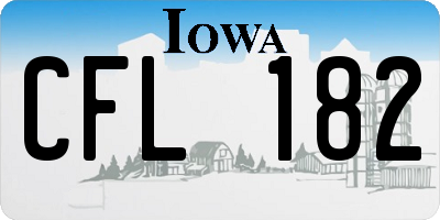 IA license plate CFL182