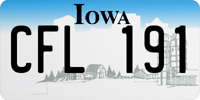 IA license plate CFL191