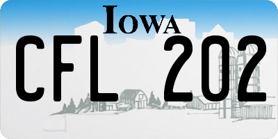 IA license plate CFL202