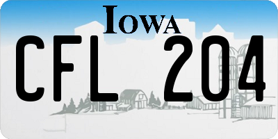 IA license plate CFL204