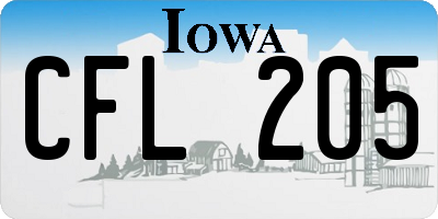 IA license plate CFL205
