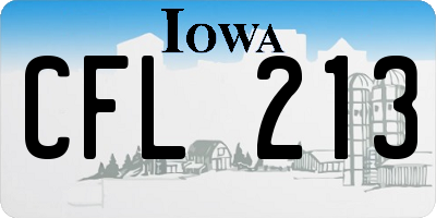 IA license plate CFL213