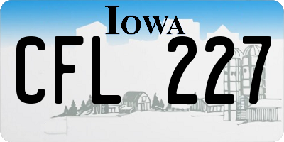 IA license plate CFL227