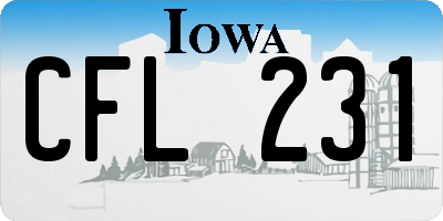 IA license plate CFL231