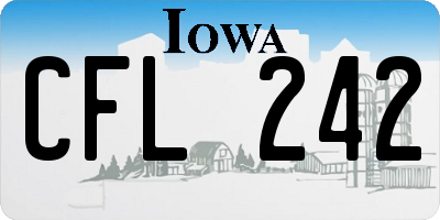 IA license plate CFL242