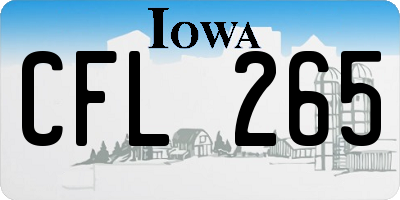 IA license plate CFL265