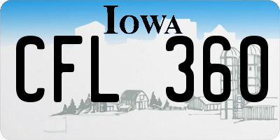 IA license plate CFL360