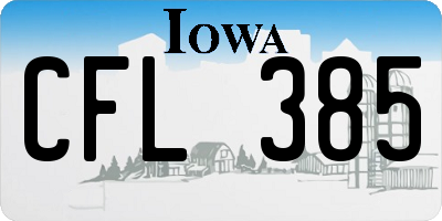 IA license plate CFL385