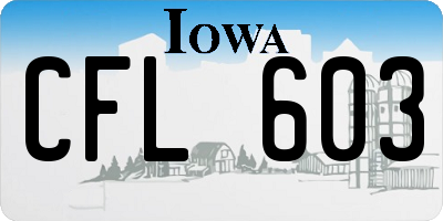 IA license plate CFL603