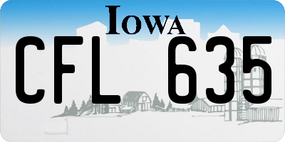 IA license plate CFL635