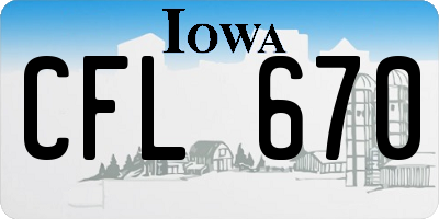 IA license plate CFL670