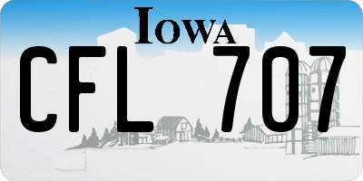 IA license plate CFL707