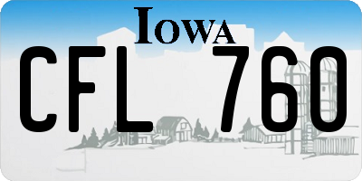 IA license plate CFL760