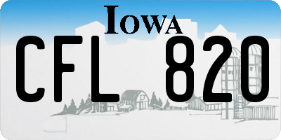 IA license plate CFL820