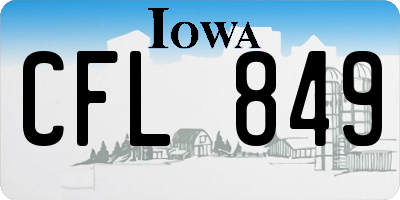 IA license plate CFL849