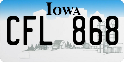 IA license plate CFL868