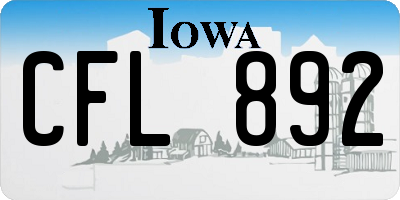 IA license plate CFL892
