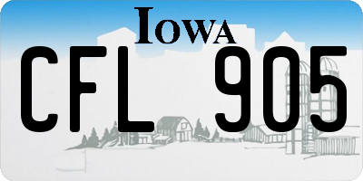 IA license plate CFL905