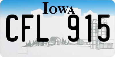 IA license plate CFL915