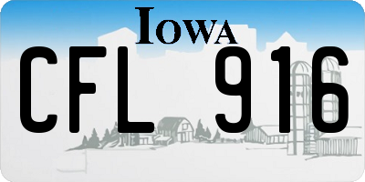 IA license plate CFL916
