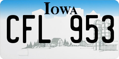 IA license plate CFL953
