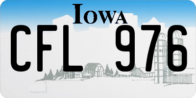 IA license plate CFL976