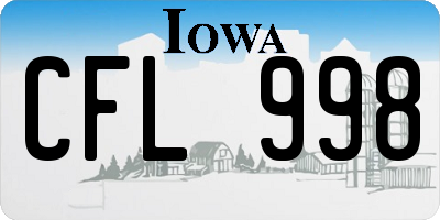IA license plate CFL998