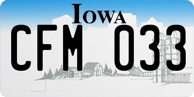 IA license plate CFM033