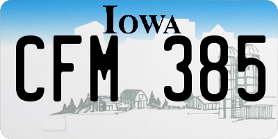 IA license plate CFM385