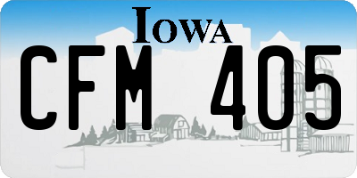 IA license plate CFM405