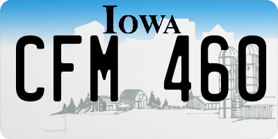 IA license plate CFM460